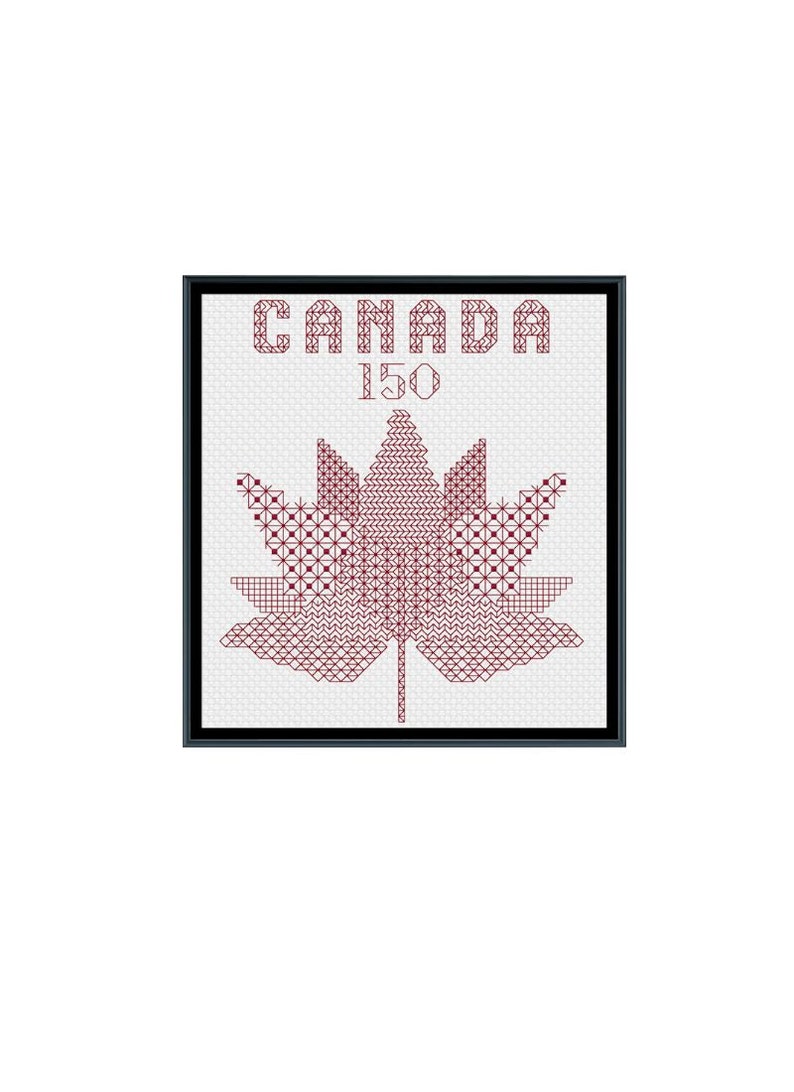 Canada 150 Logo Blackwork Cross Stitch Pattern Etsy Canada