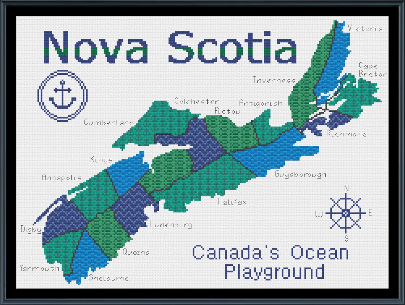 Nova Scotia Counties Cross Stitch Pattern Etsy Canada