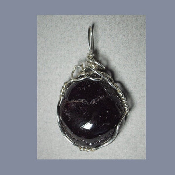Garnet Nugget Pendant, Sterling Silver Wire Wrapped Gemstone Jewelry, Artisan Handmade Stone Necklace, Maroon Pendants, Energizing Crystals