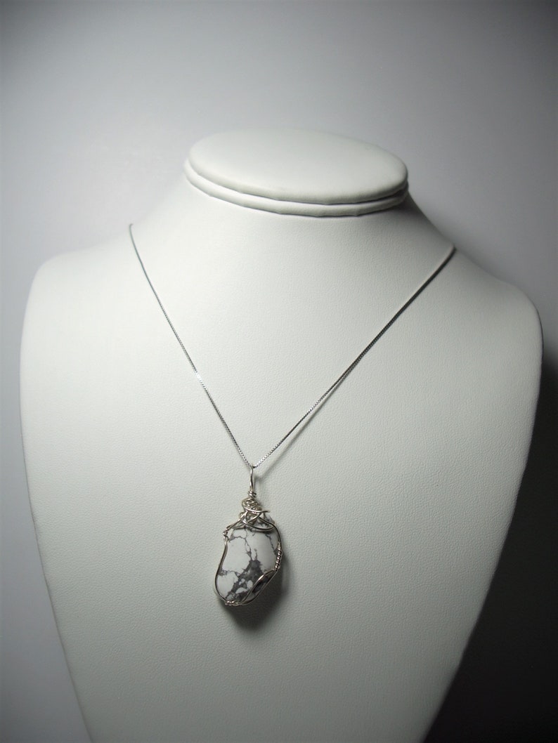 Howlite Pendant Wire Wrapped .925 Sterling Silver Wire - Etsy