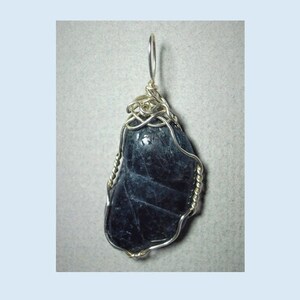 Blue Apatite Pendant, Sterling Silver Wire Wrapped Stone Jewelry, Artisan Handmade Gemstone Necklace, Blue Clear Stone Pendant, Neon Pendant