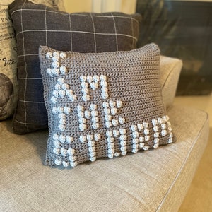 Crochet pattern for I AM THE STORM pillow