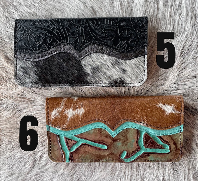 Western Checkbook-credit Card Cover- Deluxe Wallet-cowhide-leather - Etsy