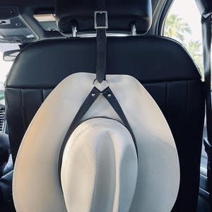 thumbnail image 2 of KYOSTAR Cowboy Hat Rack / Holder – For Truck Or SUV – PU Leather, Seat Mount Storage 2 of 3