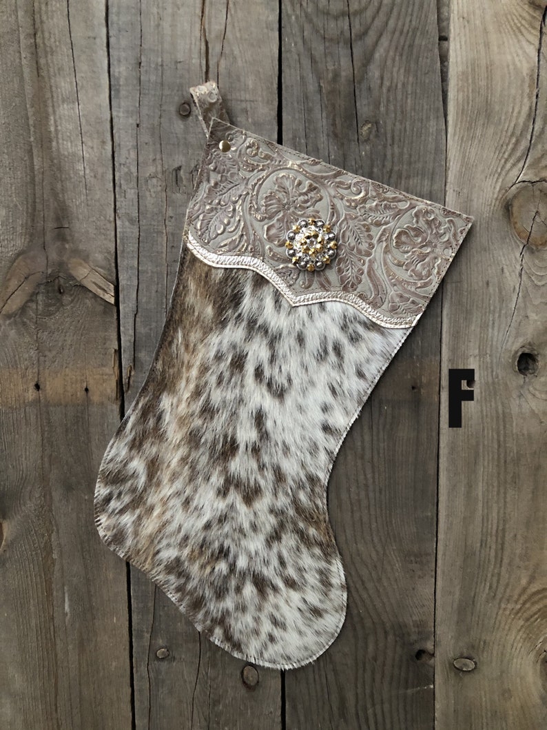 Cowhide Stockings CowhideLeather Christmas Stockings Etsy