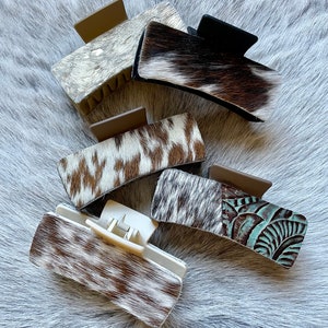 4” Cowhide Claw Clip-Western Claw Hair Clip