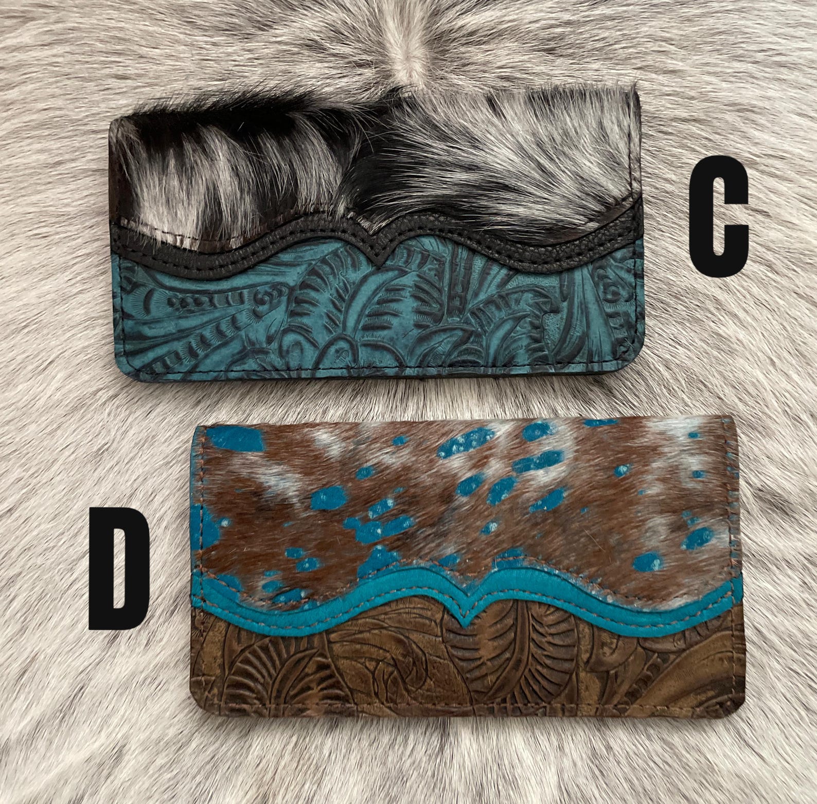 Western Checkbook-credit Card Cover- Deluxe Wallet-cowhide-leather - Etsy