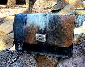 Crossbody Leather Purse-Clutch-Western Evening Bag
