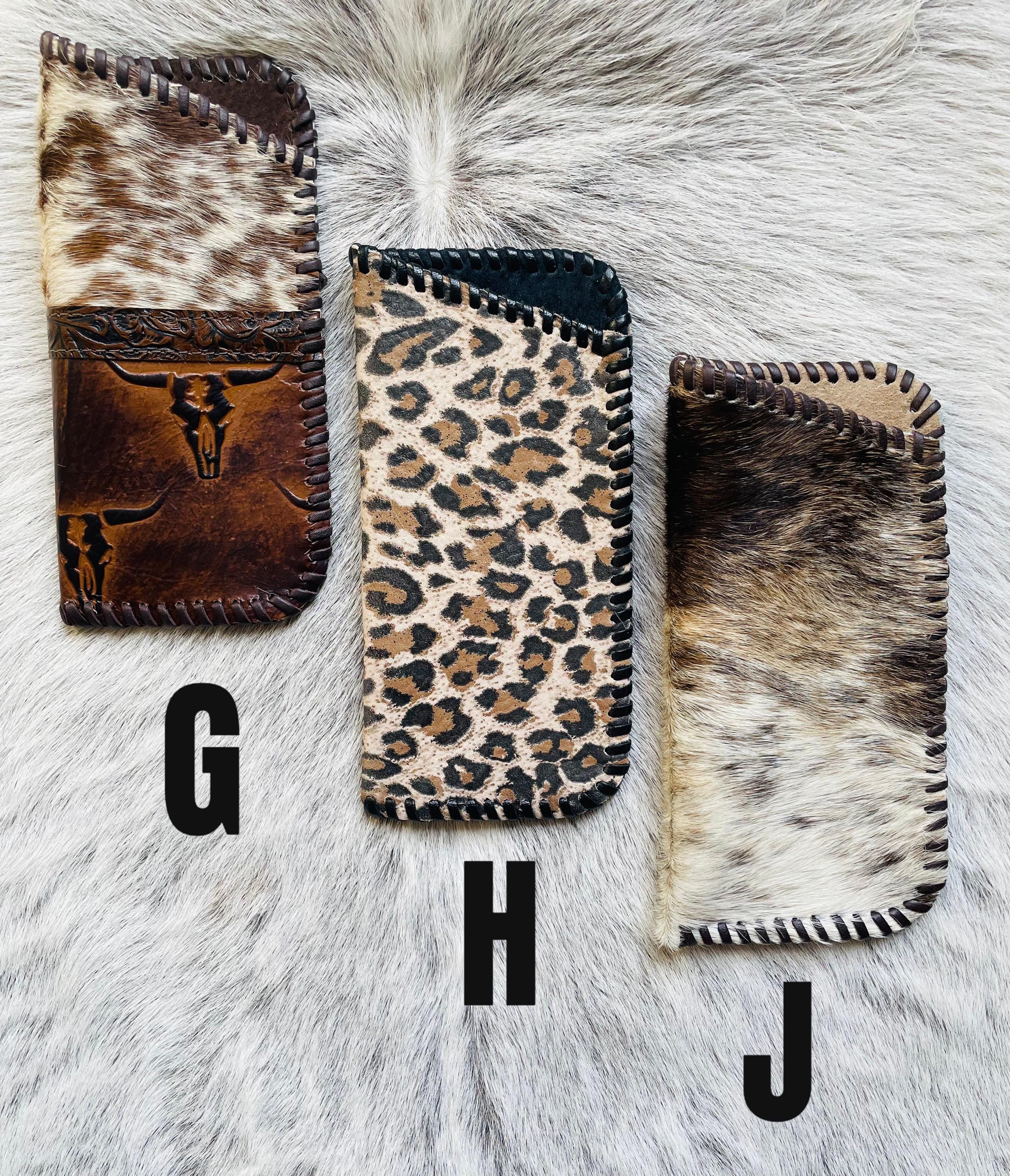 Cowhide Sunglass Case – Hair on Hide Leather Eyeglass Holder  display picture 3