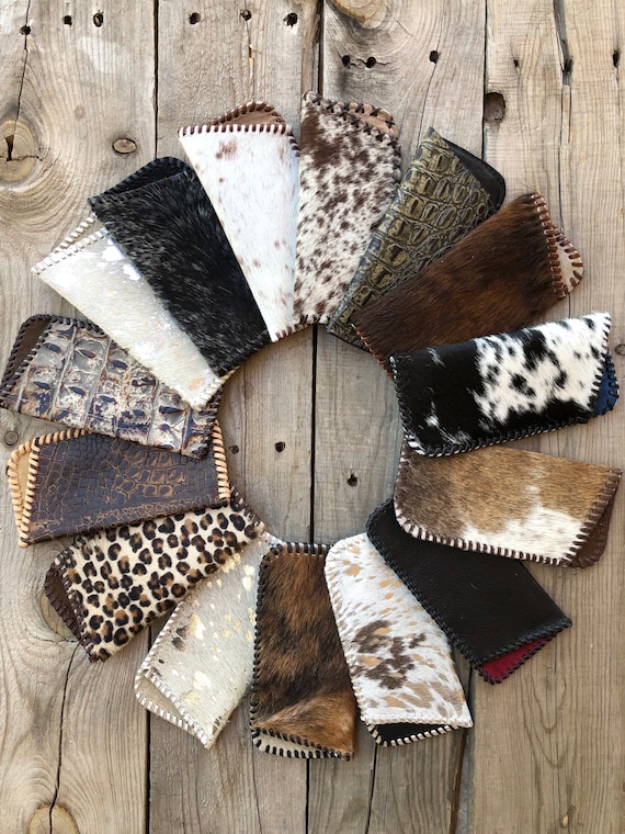 Cowhide Sunglass Case – Hair on Hide Leather Eyeglass Holder 