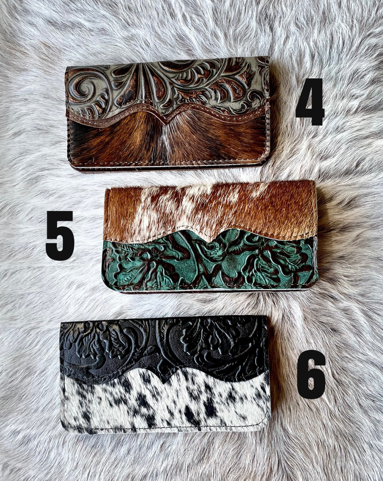 CowhideLeather Checkbook Covers cowhide wallet western Etsy