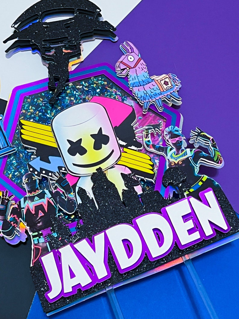 DJ Marshmello Cake Topper Video Game Shaker Cake Topperdj Etsy