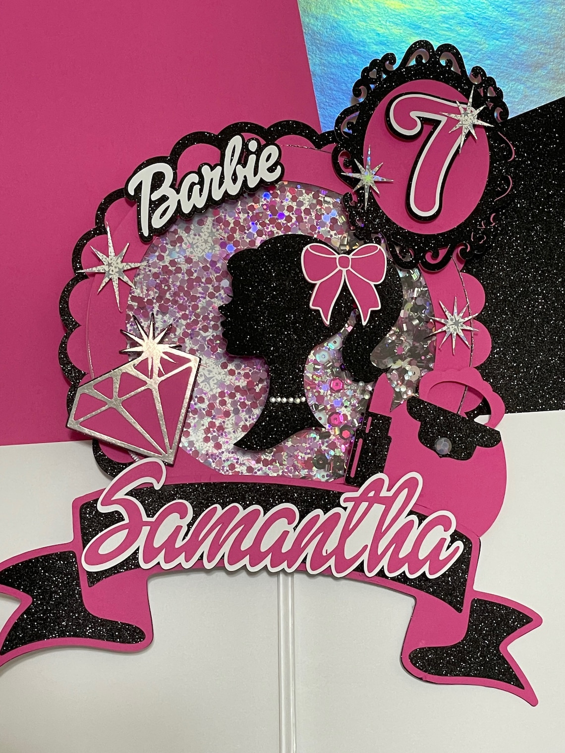 Barbie Cake Topper Barbie Shaker Cake Topper Barbie Birthday | Etsy