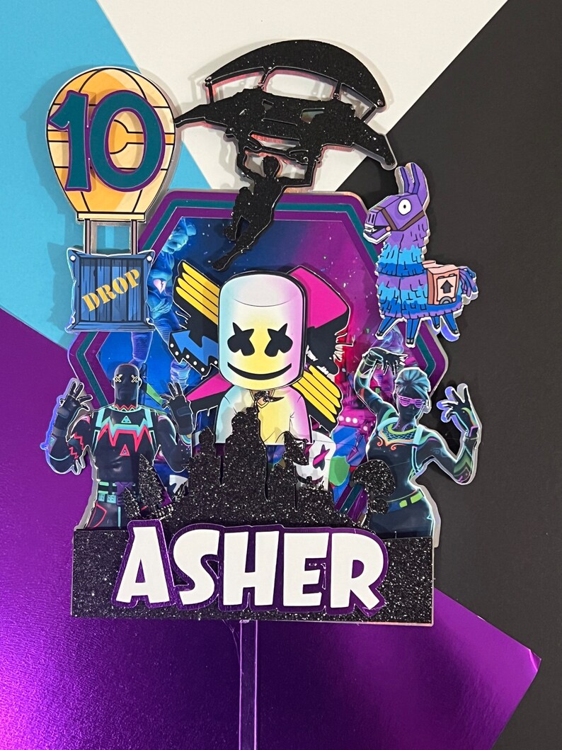 DJ Marshmello Cake Topper Video Game Shaker Cake Topperdj Etsy