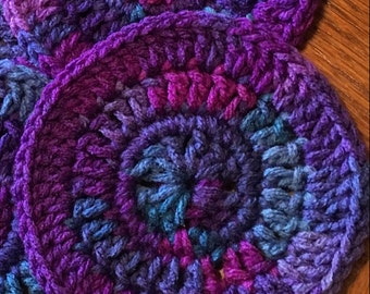 Colorful Crochet Coasters - Set of 4