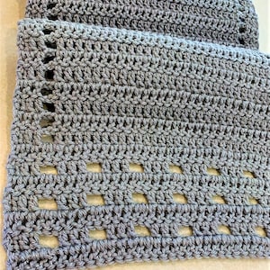 Table Runner, Gray Runner, Crochet Table Cover