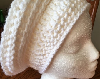 Classic, Vintage Look, White Hat - handmade - crochet