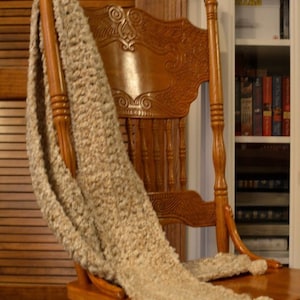 72 inch Winter Scarf, Warm, Fluffy, Double-Crochet Scarf