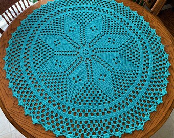 White Doily, Red Doily, Light Blue Doily, Cream Doily, Grey Doily, Crochet Tablecloth, Large Star Center Doily, Table Cover, Handmade