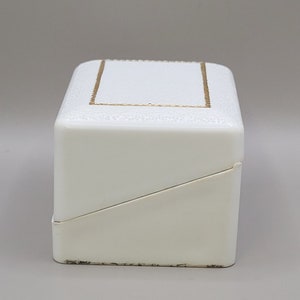 White Plastic Ring Box With Blue Velvet Lining - Etsy
