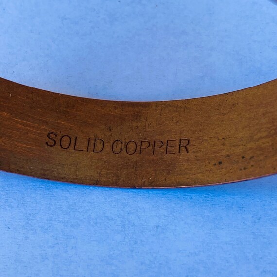 Vintage "Solid Copper" Cuff Bracelet, Open Bangle… - image 4