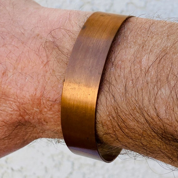 Vintage "Solid Copper" Cuff Bracelet, Open Bangle… - image 7