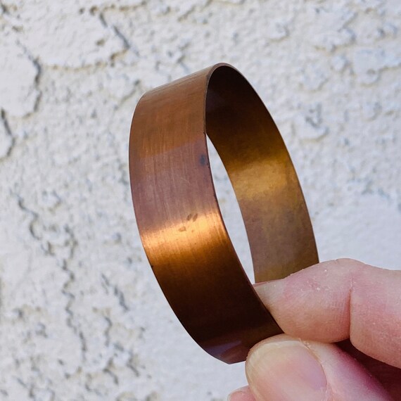 Vintage "Solid Copper" Cuff Bracelet, Open Bangle… - image 8