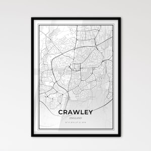 Crawley England: stadsplattegrond in Scandinavische stijl voor modern interieur
