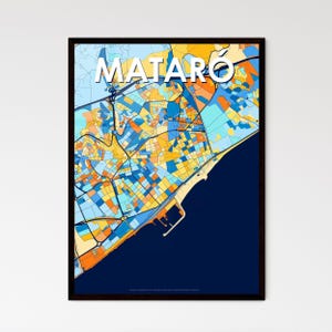 Mataró Spanien Kunst Karte Poster - Lebendiges Wanddekor für Einzigartige Geschenke | Atemberaubende Innenräume