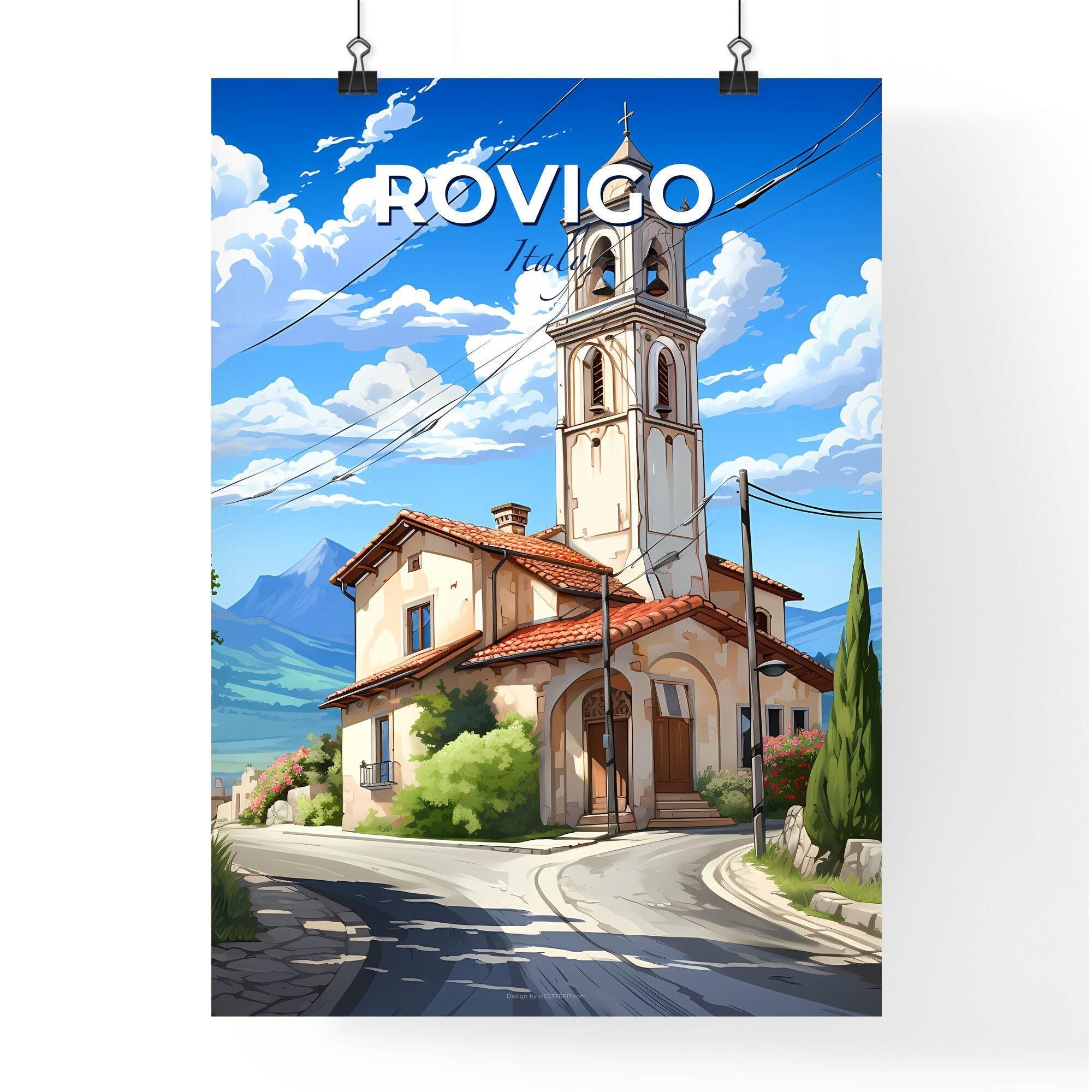 Custom Rovigo Art, Italy Travel Art, Historic Bell Tower, Italian Cityscape Print, Unique Veneto Home Decor, Ancient Architecture Poster