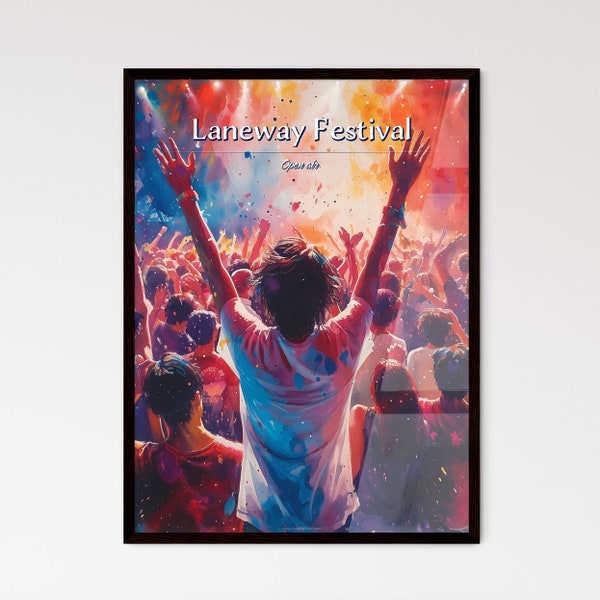 Laneway Festival - Art print of a person with their hands up in the air - Customisable art print, personal gift