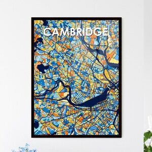 Poster con mappa artistica di Cambridge, MA: decorazione murale unica/regalo personalizzabile perfetto per casa/ufficio!