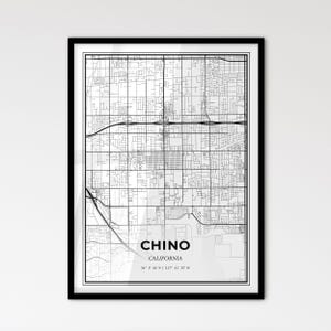 Chino Kalifornien - Stadtplan im skandinavischen Stil für das moderne Wohndekor