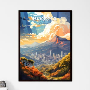Horizonte de Bogotá, Colombia: paisaje de ciudad y montañas – Colección Travel Skylines / Personalizable
