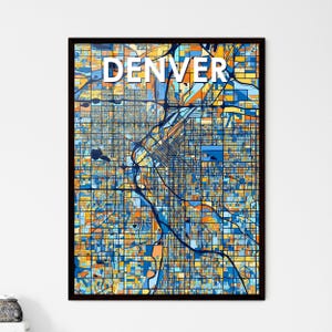 Póster de mapa artístico de Denver, Colorado: impresión personalizada colorida para una decoración del hogar única / ¡Regalo personalizable perfecto!