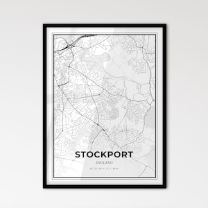 Stockport Engeland: stadsplattegrond in Scandinavische stijl voor modern interieur