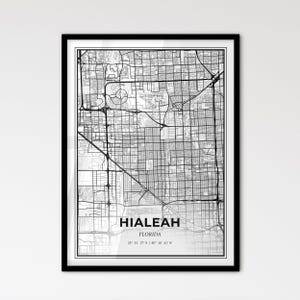 Hialeah Florida: stadsplattegrond in Scandinavische stijl voor modern interieur