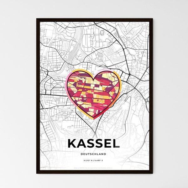 KASSEL GERMANY – Where it all began map - Choose one of three styles