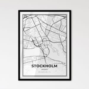 Stockholm Suède - Plan de la ville de style scandinave pour une décoration intérieure moderne