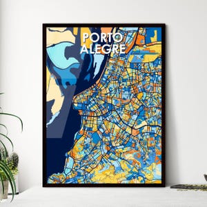 Porto Alegre Karte Kunstdruck - Lebendige, Einzigartige Wand Dekoration für Zuhause | Geschenke - Perfekte persönliche Note für jeden Raum!