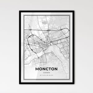 Moncton Canada - Stadtplan im skandinavischen Stil für das moderne Wohndekor
