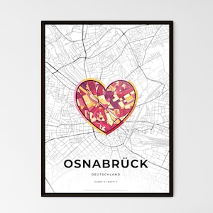 OSNABRUCK, ALLEMAGNE - Carte du lieu où tout a commencé - Choisissez l'un des trois styles proposés - Poster personnalisable, cadeau personnalisé