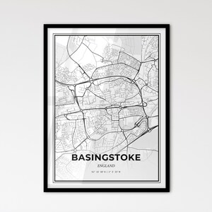 Basingstoke, Engeland: stadsplattegrond in Scandinavische stijl voor modern interieur