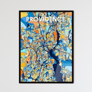 Póster de mapa artístico de Providence, Rhode Island: decoración de pared única para el hogar, ¡idea de regalo personalizable perfecta!