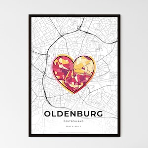OLDENBURG GERMANY –ckelt wurde mit Wasserzeichen – Landkarte, wo alles begann – in 3 verschiedenen Stilen