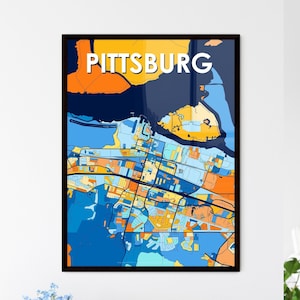 Entdecke dein Zuhause: Lebendiges Kunst Poster von Pittsburgh, Kalifornien - Einzigartige Wanddekoration | Perfektes personalisiertes Geschenk!