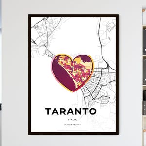 Carte de Tarente, Italie - Choisissez l'un des trois styles proposés - Poster personnalisable, cadeau personnalisé