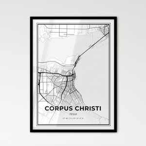 Fronleichnam Texas - Stadtplan im Skandinavischen Stil für das moderne Wohndekor - schwarz weiß Poster