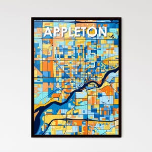 Appleton Wisconsin Art Map Poster - Levendig kleurrijk decor voor unieke cadeaus | Prachtig interieurontwerp voor thuis