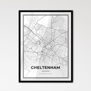 Cheltenham, Engeland: stadsplattegrond in Scandinavische stijl voor modern interieur